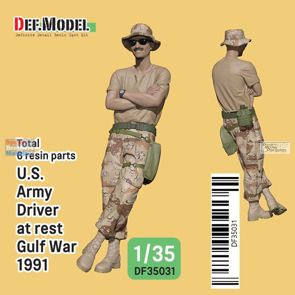 DEFDF35031 1:35 DEF Model Figure - US Army Driver at Rest Gulf War 1991