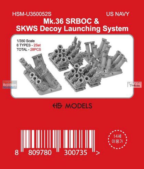 HSMU350052U 1:350 HS Models Mk.36 SRBOC & SKWS Decoy Launching System