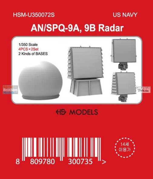 HSM350072 1:350 HS Models AN/SPQ-9A SPQ-9B Radar