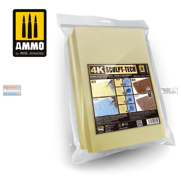 AMM8270 AMMO by Mig - 4K Sculpt-Tech Carving & Sculpting Material 2x(20cm x 30cm x 1cm)