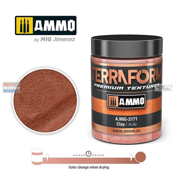 AMM2171 AMMO by Mig Acrylic Terraform Premium Textures - Clay 100ml