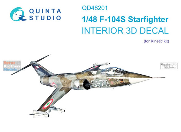 QTSQD48201 1:48 Quinta Studio Interior 3D Decal - F-104S Starfighter (KIN kit)