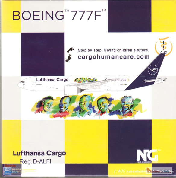 NGM72007 1:400 NG Model Lufthansa Cargo B777F Reg #D-ALFI 'cargohumancare.com' (pre-painted/pre-built)