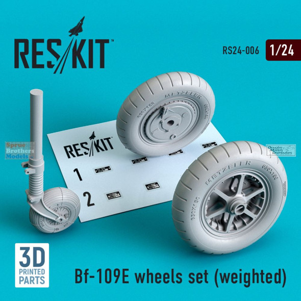 RESRS240006 1:24 ResKit Bf109E Weighted Wheels Set