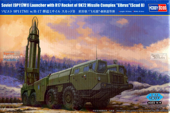 HBS82939 1:72 Hobby Boss Soviet 9P117M1 Launcher with R17 Rocket of 9K72 Missile Complex 'Elbrus' (Scud B)