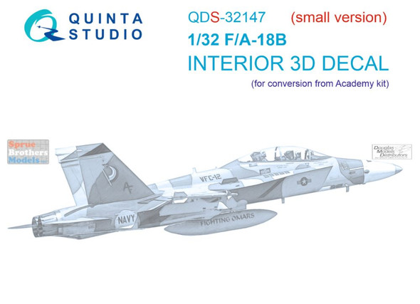 QTSQDS32147 1:32 Quinta Studio Interior 3D Decal - F-18B Hornet (ACA kit) Small Version