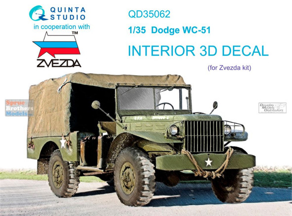 QTSQD35062 1:35 Quinta Studio Interior 3D Decal - Dodge WC-51 (ZVE kit)