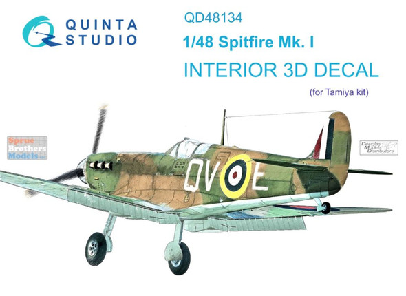 QTSQD48134 1:48 Quinta Studio Interior 3D Decal - Spitfire Mk.I (TAM kit)