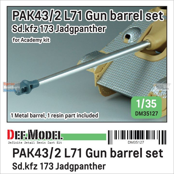 DEFDM35127 1:35 DEF Model Sd.Kfz.173 Jagdpanther Pak43/2 L71 Metal Gun Barrel Set (ACA kit)