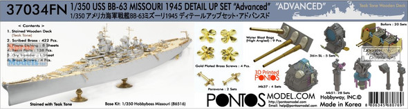 PONF37034FB 1:350 Pontos Model Advanced Detail Set - USS Missouri