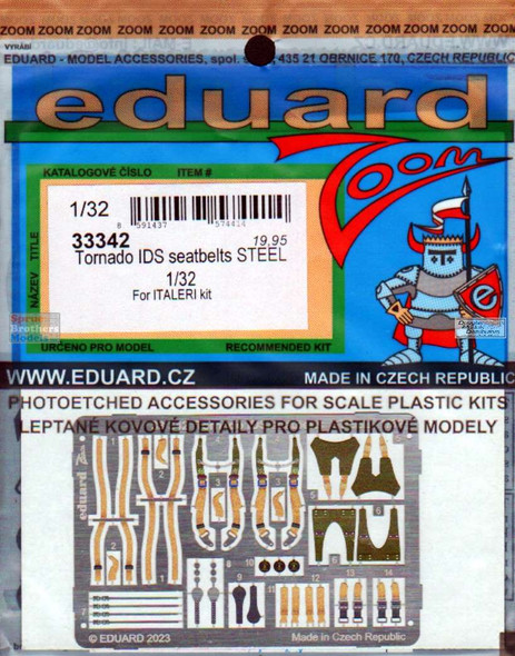 EDU33342 1:32 Eduard Color Zoom PE - Tornado IDS Seatbelts [STEEL] (ITA kit)