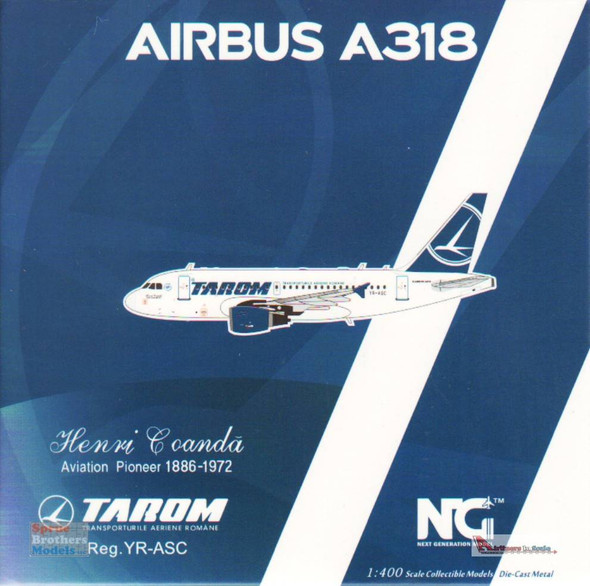 NGM48005 1:400 NG Model Tarom - Romanian Air Transport Airbus A318-100 Reg #YR-ASC (pre-painted/pre-built)