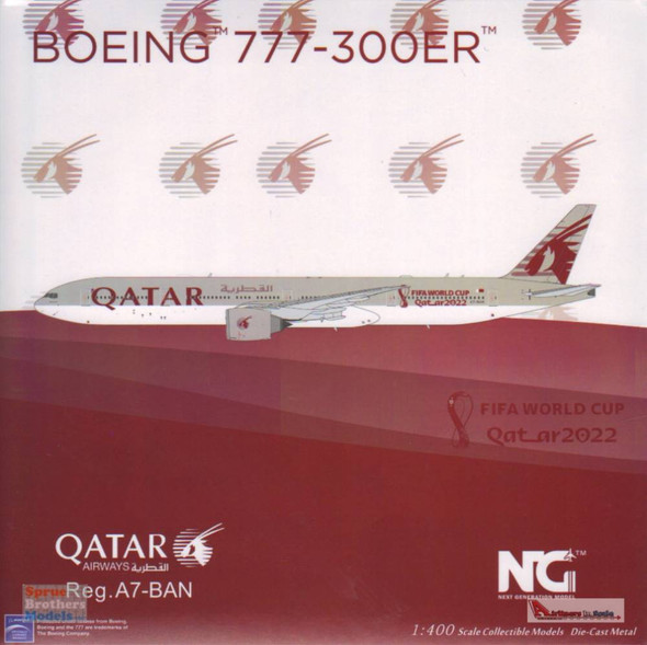 NGM73026 1:400 NG Model Qatar Airways B777-300ER Reg #A7-BAN 'FIFA World Cup Qatar 2022' (pre-painted/pre-built)