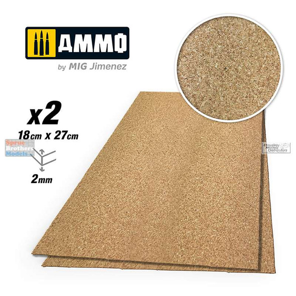 AMM8836 AMMO by Mig - Create Cork Fine Grain 2mm (2 sheets)