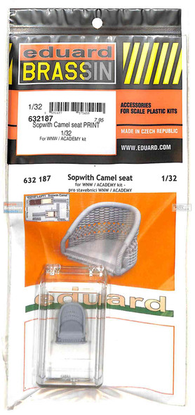 EDU632187 1:32 Eduard Brassin PRINT Sopwith Camel Seat (WNW/ACA kit)