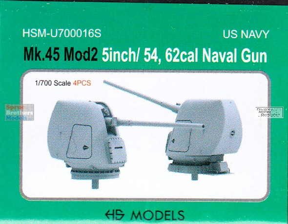 HSMU700016U 1:700 HS Models US Navy Mk.45 Mod2 5-inch/54, 62cal Naval Gun