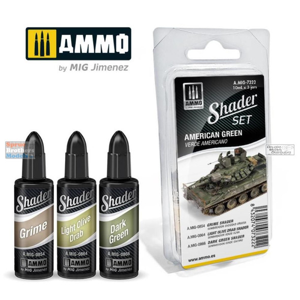 AMM7322 AMMO by Mig Shader Set - American Green