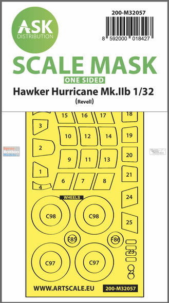 ASKM32057 1:32 ASK/Art Scale Mask - Hurricane Mk.IIb (REV kit)