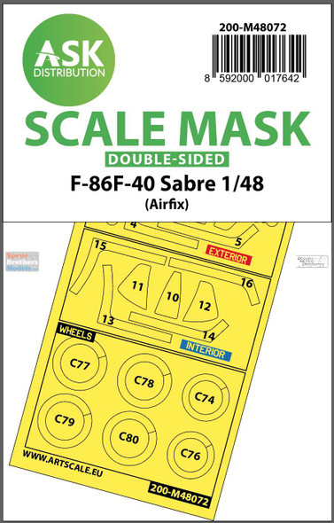 ASKM48072 1:48 ASK/Art Scale Double-Sided Mask - F-86F-40 Sabre (AFX kit)
