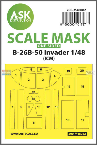 ASKM48082 1:48 ASK/Art Scale Mask - B-26B-50 Invader (ICM kit)