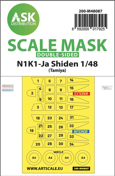 ASKM48087 1:48 ASK/Art Scale Double-Sided Mask - N1K1-Ja Shiden (TAM kit)