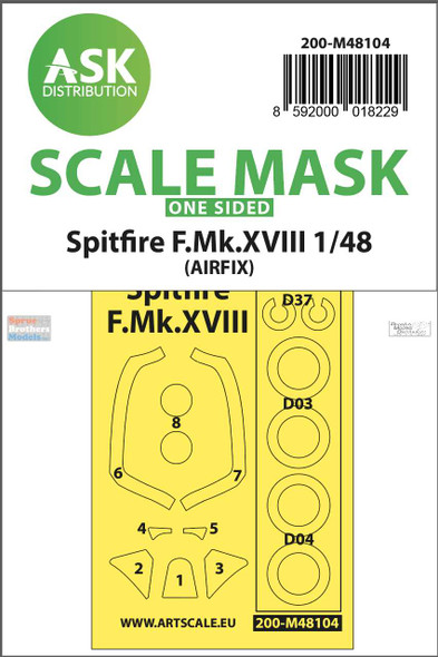 ASKM48104 1:48 ASK/Art Scale Mask - Spitfire F Mk.XVIII (AFX kit)