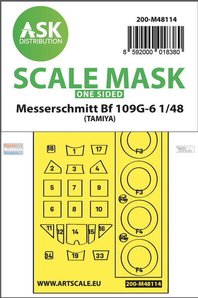 ASKM48114 1:48 ASK/Art Scale Mask - Bf109G-6 (TAM kit)