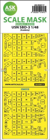 ASKM48117 1:48 ASK/Art Scale Double-Sided Mask - SBD-3 Dauntless (ACA kit)