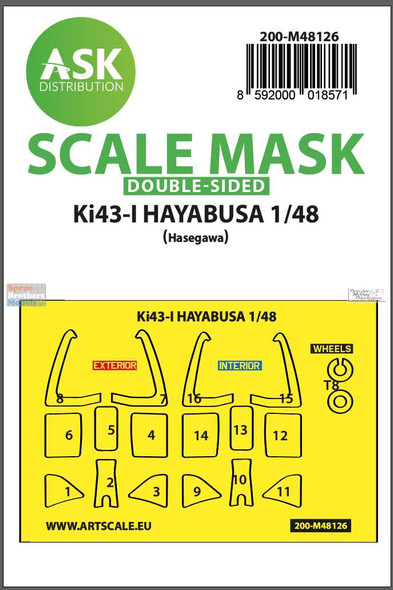 ASKM48126 1:48 ASK/Art Scale Double-Sided Mask - Ki43-I Hayabusa (HAS kit)