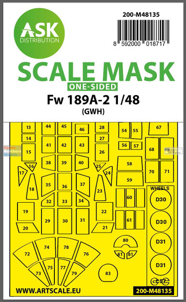 ASKM48135 1:48 ASK/Art Scale Mask - Fw189A-2 (GWH kit)