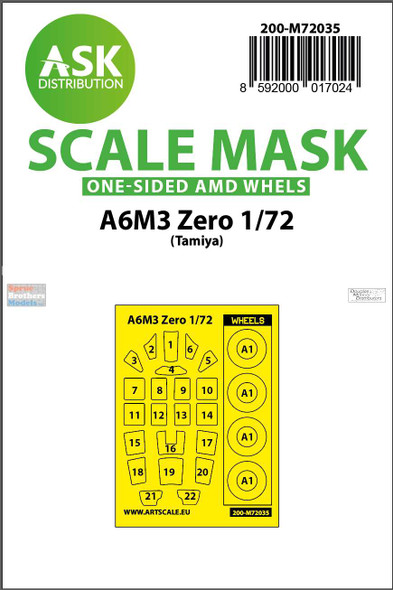 ASKM72035 1:72 ASK/Art Scale Mask - A6M3 Zero (TAM kit)