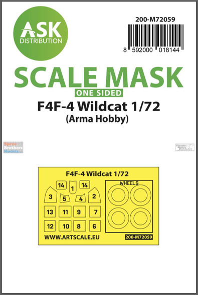 ASKM72059 1:72 ASK/Art Scale Mask - F4F-4 Wildcat (ARH kit)