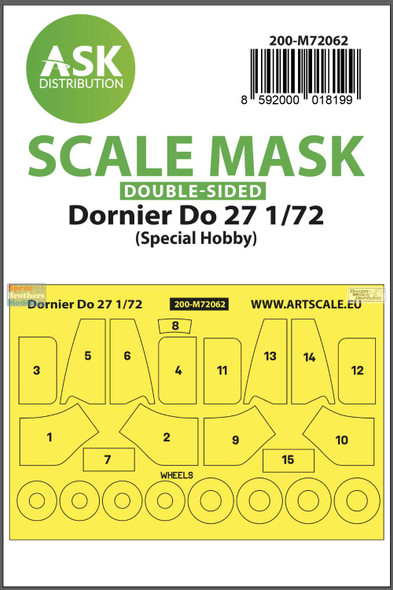 ASKM72062 1:72 ASK/Art Scale Double-Sided Mask - Dornier Do 27 (SPH kit)