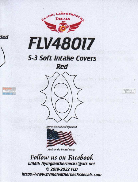 ORDFLV48017 1:48 Flying Leathernecks S-3 Viking Soft Intake Covers - Red