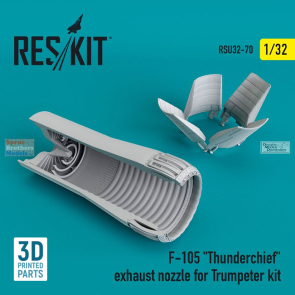 RESRSU320070U 1:32 ResKit F-105 Thunderchief Exhaust Nozzle (TRP kit)