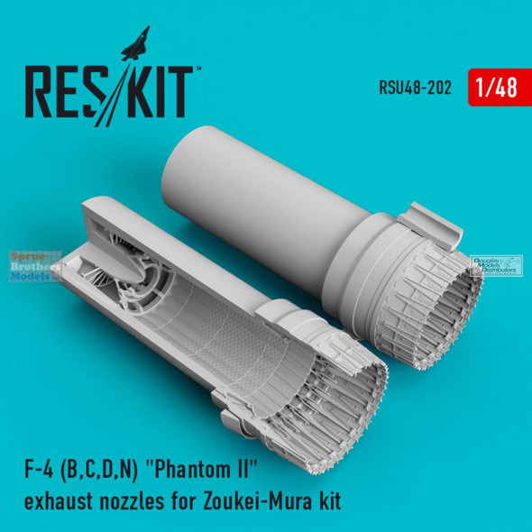 RESRSU480202U 1:48 ResKit F-4B F-4C F-4D F-4N Phantom II Exhaust Nozzles (ZKM kit)
