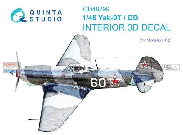 QTSQD48299 1:48 Quinta Studio Interior 3D Decal - Yak-9T/DD (MDV kit)