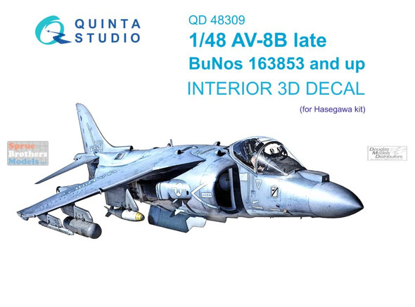 QTSQD48309 1:48 Quinta Studio Interior 3D Decal - AV-8B Harrier II Late (HAS kit)