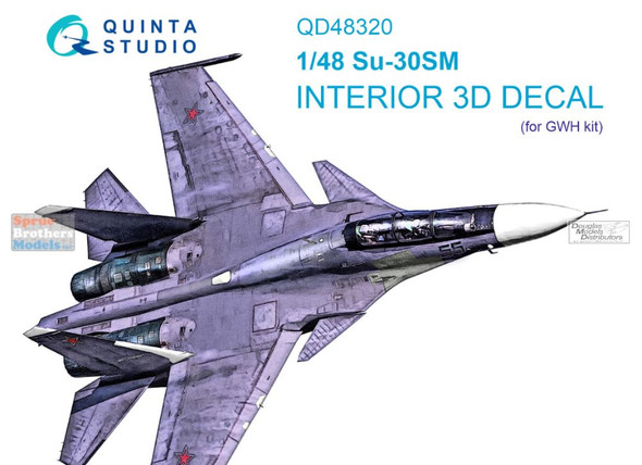 QTSQD48320 1:48 Quinta Studio Interior 3D Decal - Su-30SM Flanker (GWH kit)