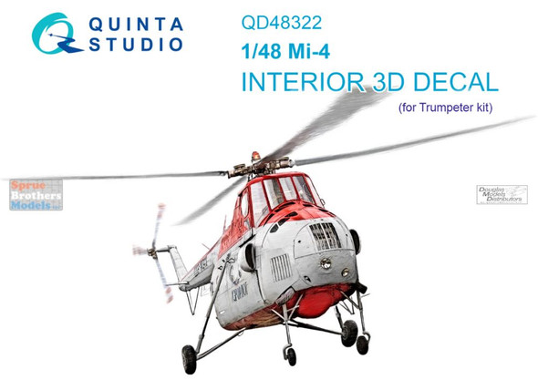 QTSQD48322 1:48 Quinta Studio Interior 3D Decal - Mi-4 Hip (TRP kit)