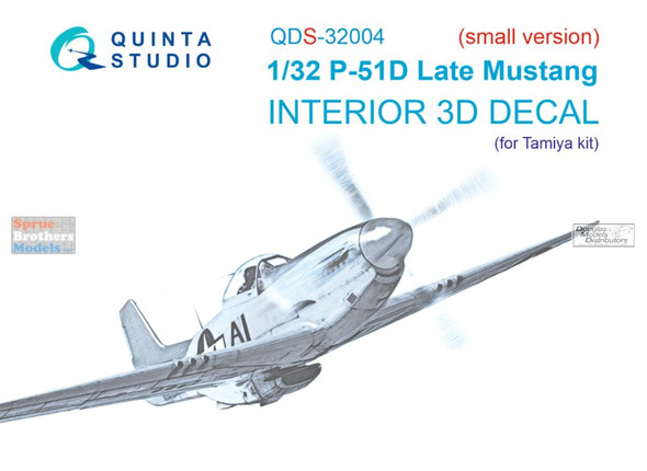 QTSQDS32004 1:32 Quinta Studio Interior 3D Decal - P-51D Mustang Late (TAM kit) Small Version