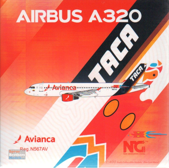 NGM15027 1:400 NG Model Avianca Airbus A320-200 Reg #N567AV 'TACA Heritage' (pre-painted/pre-built)