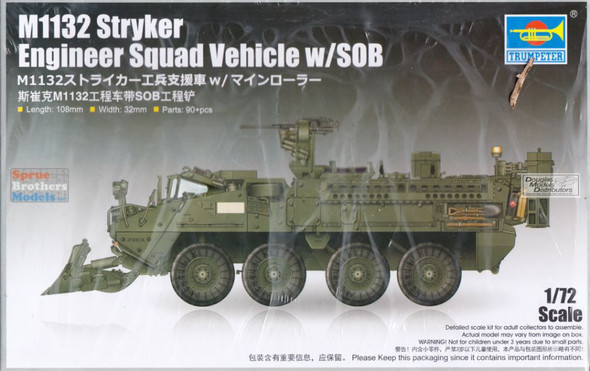 TRP07456 1:72 Trumpeter M1132 Stryker Engineer Squad Vehicle with SOB