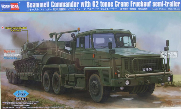 HBS85527 1:35 Hobby Boss Scammell Commander with 62 tonne Crane Frehauf Semi-Trailer