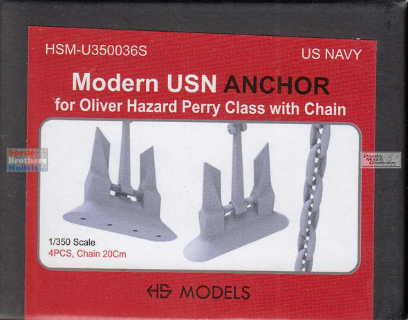 HSMU350036U 1:350 HS Models US Navy Modern Anchor for Oliver Hazard Perry Class with Chain