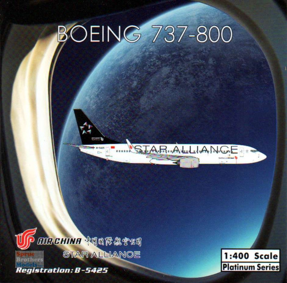 PHX11790 1:400 Phoenix Model Air China B737-800(W) Reg #B-5425 'Star Alliance' (pre-painted/pre-built)