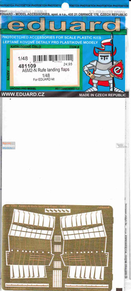EDU481109 1:48 Eduard PE - A6M2-N Rufe Landing Flaps (EDU kit)