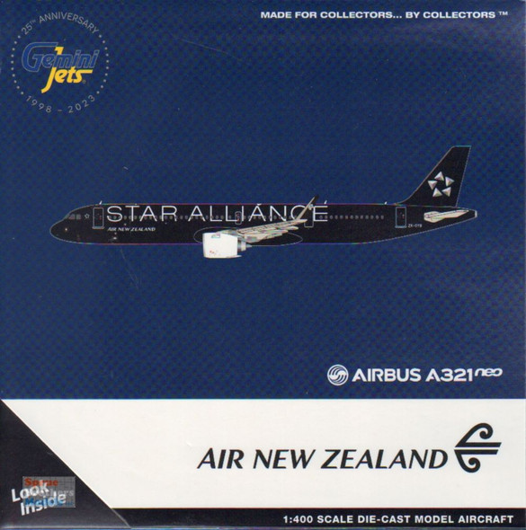 GEMGJ2178 1:400 Gemini Jets Air New Zealand Airbus A321neo #ZK-OYB (pre-painted/pre-built)