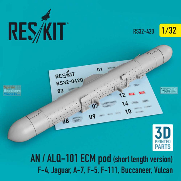 RESRS320420 1:32 ResKit AN/ALQ-101 ECM Pod (Short Length Version)