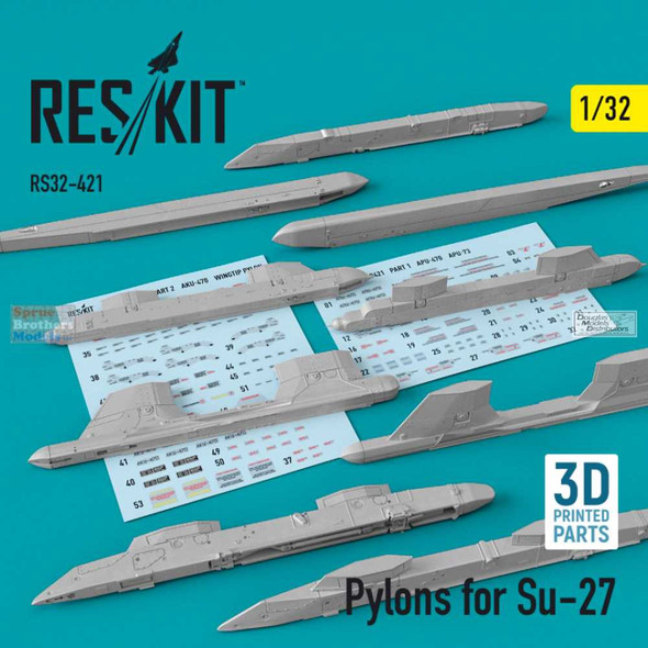 RESRS320421 1:32 ResKit Pylons for Su-27 Flanker